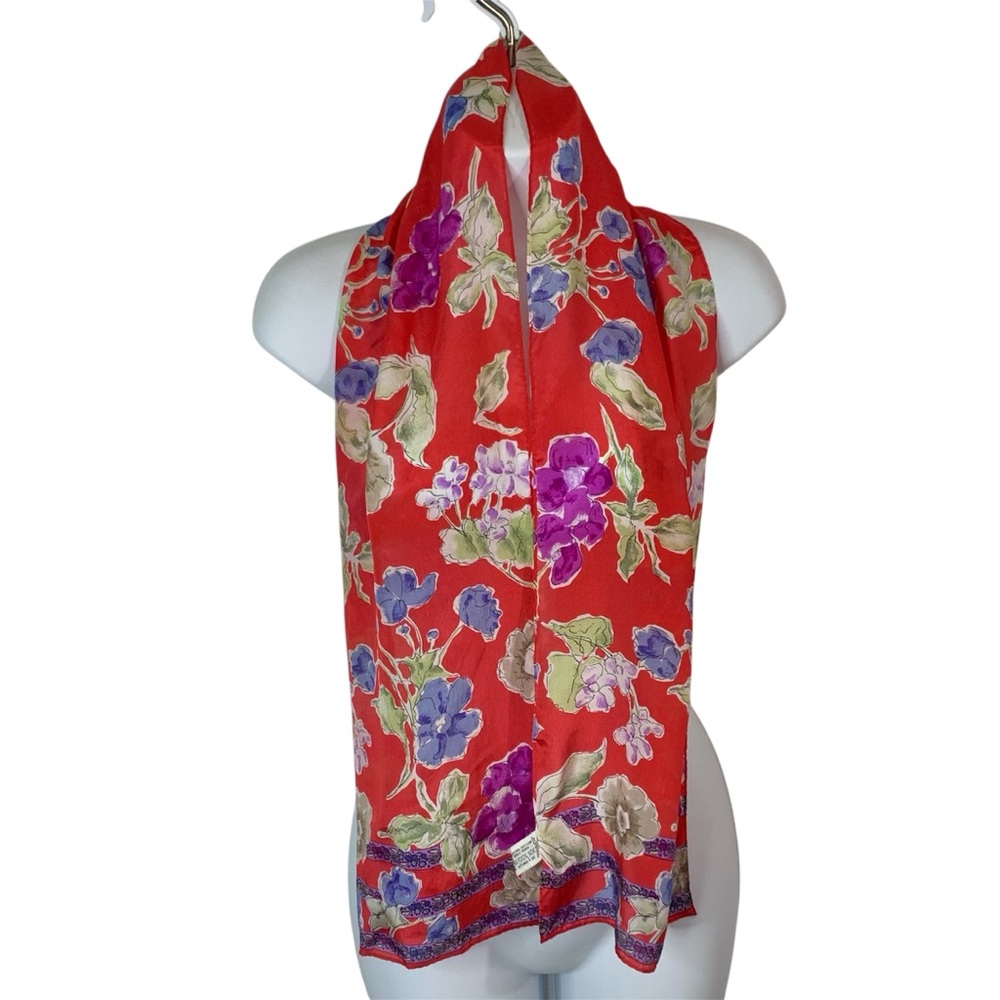 LIZ CLAIBORNE Silk Floral Vintage Scarf